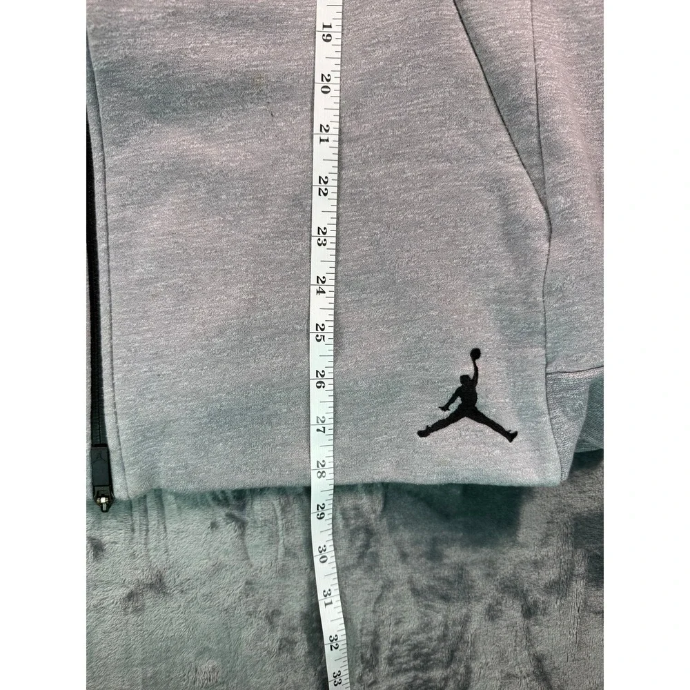Jordan Hoodie Mens XL Grey Full Zip Jumpman Logo Athletic Sweatshirt Raglan